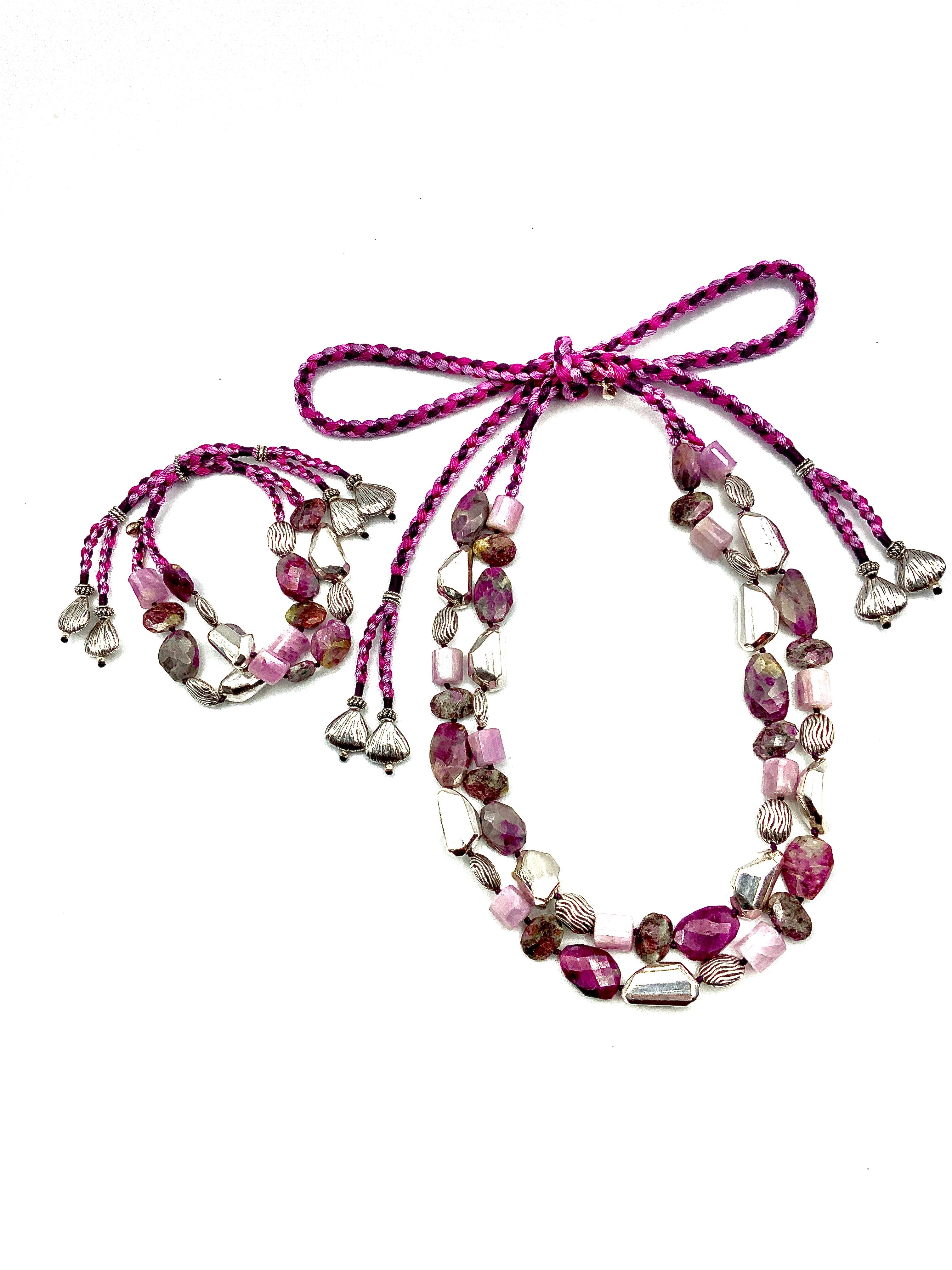 # 45 Ruby Zoisite & Faceted  Kunzite
