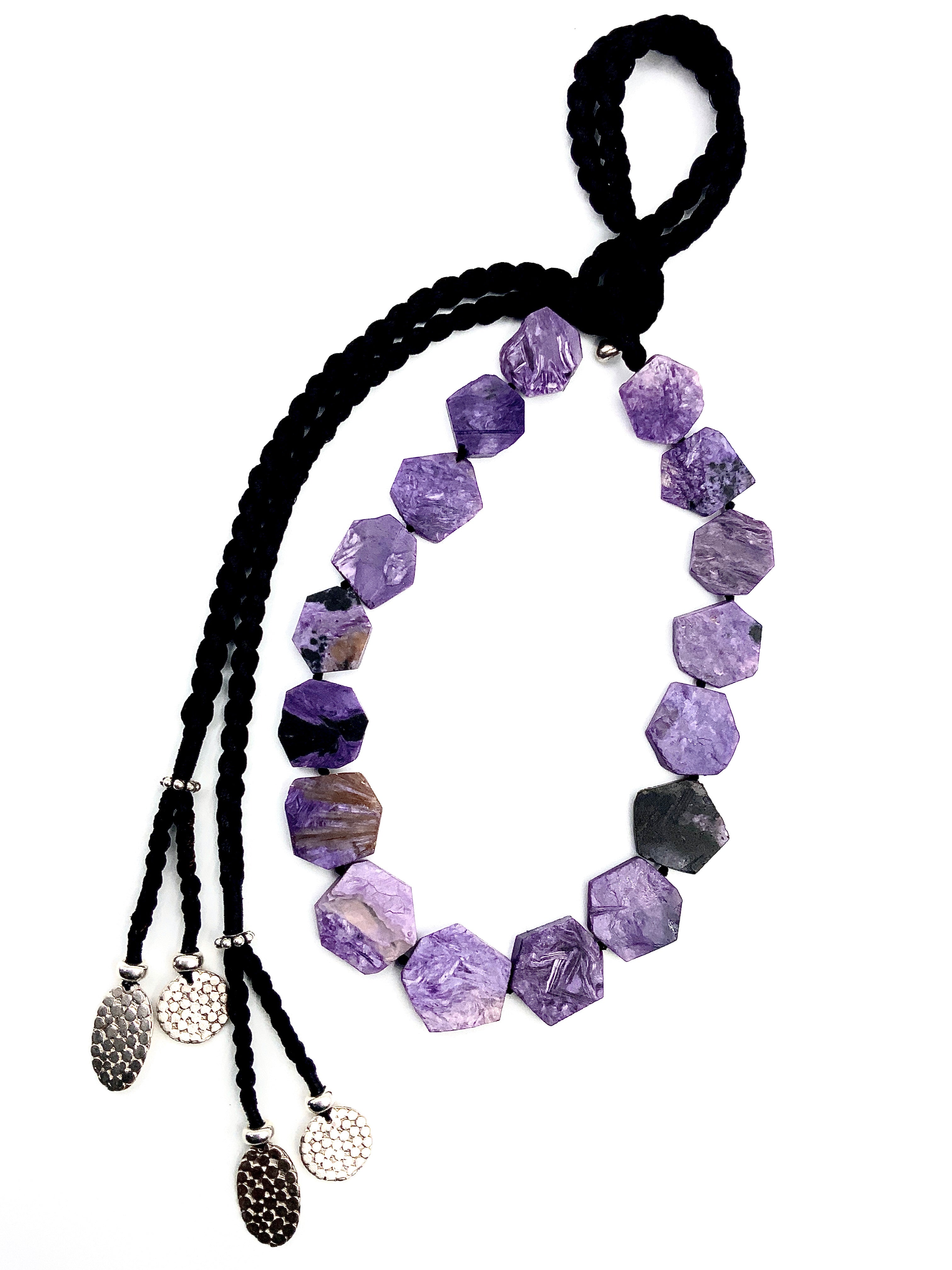 # 36 Charoite - The Stone of Transition , It’s a Rare Siberian Treasure & Sterling Silver drops