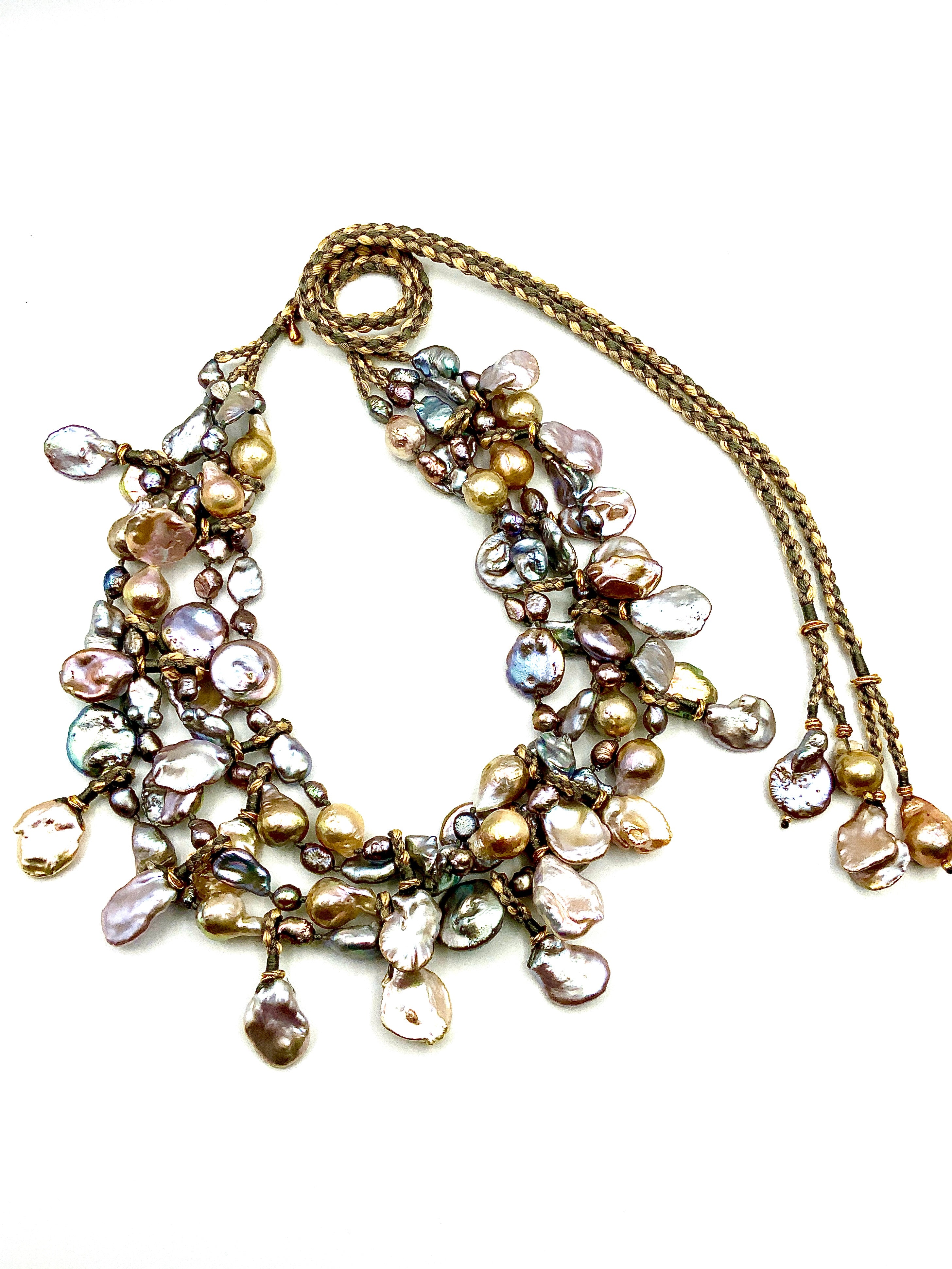 #  4 Shades of Light - A Luminous Mix of Neutrals - Rare Pearls , Grey , Golden & Satin Silver !