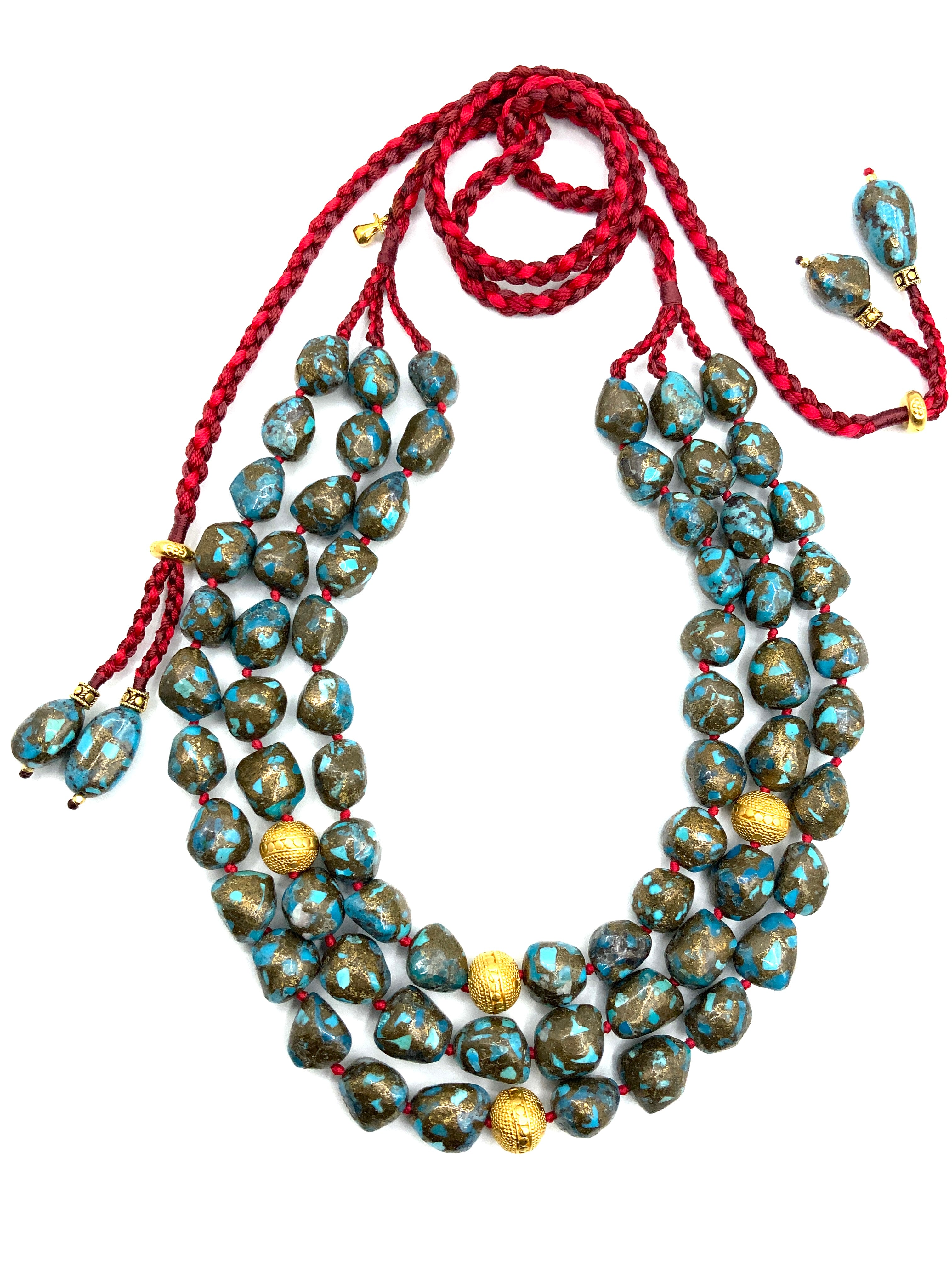 # 32  LOVE , Knotted in Red &Turquoise - One of A Kind Valentine Knot