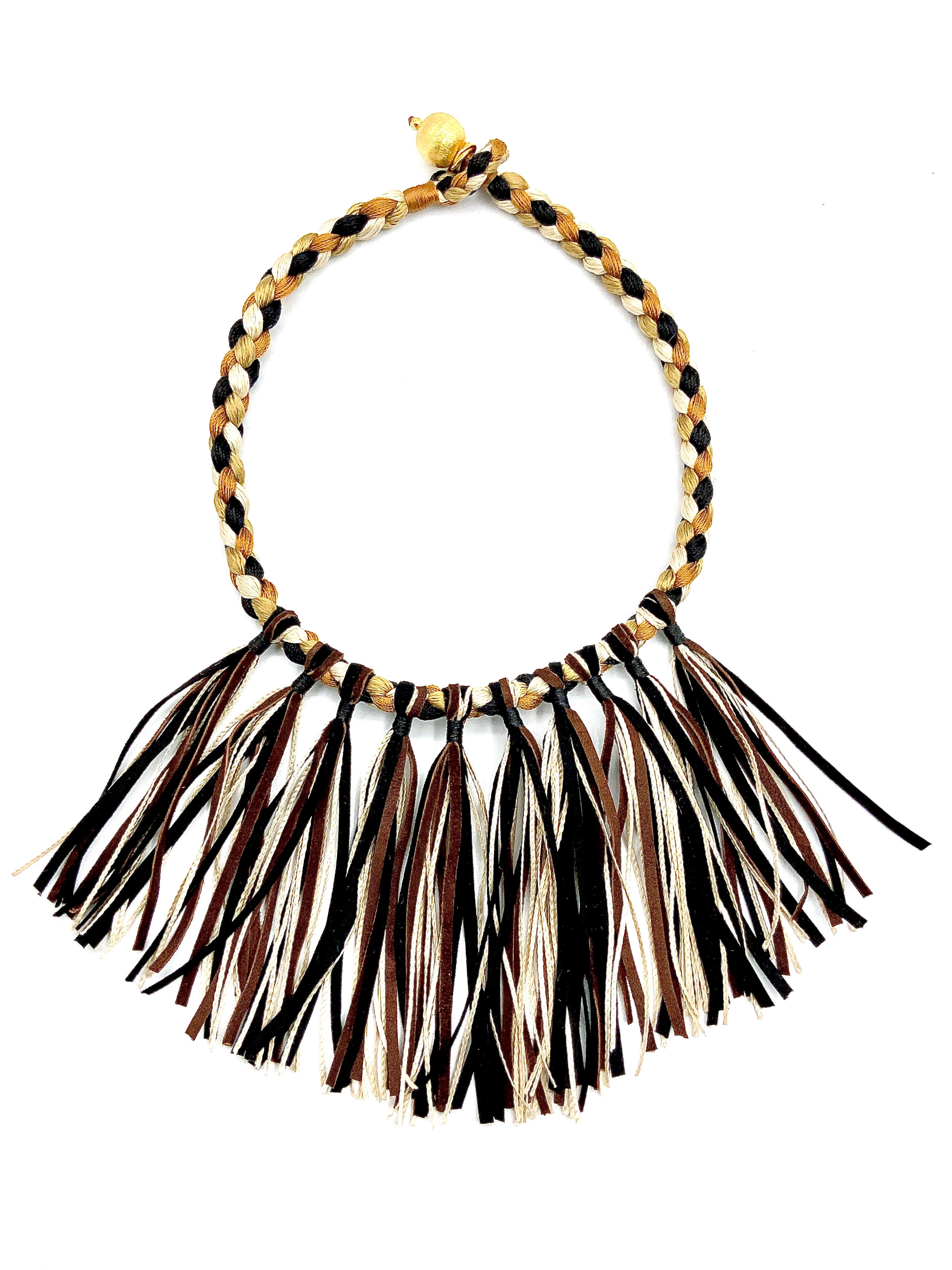 #  26 Crafted Slow ,  Worn with Soul - Silk Cord Choker & Leather Strips