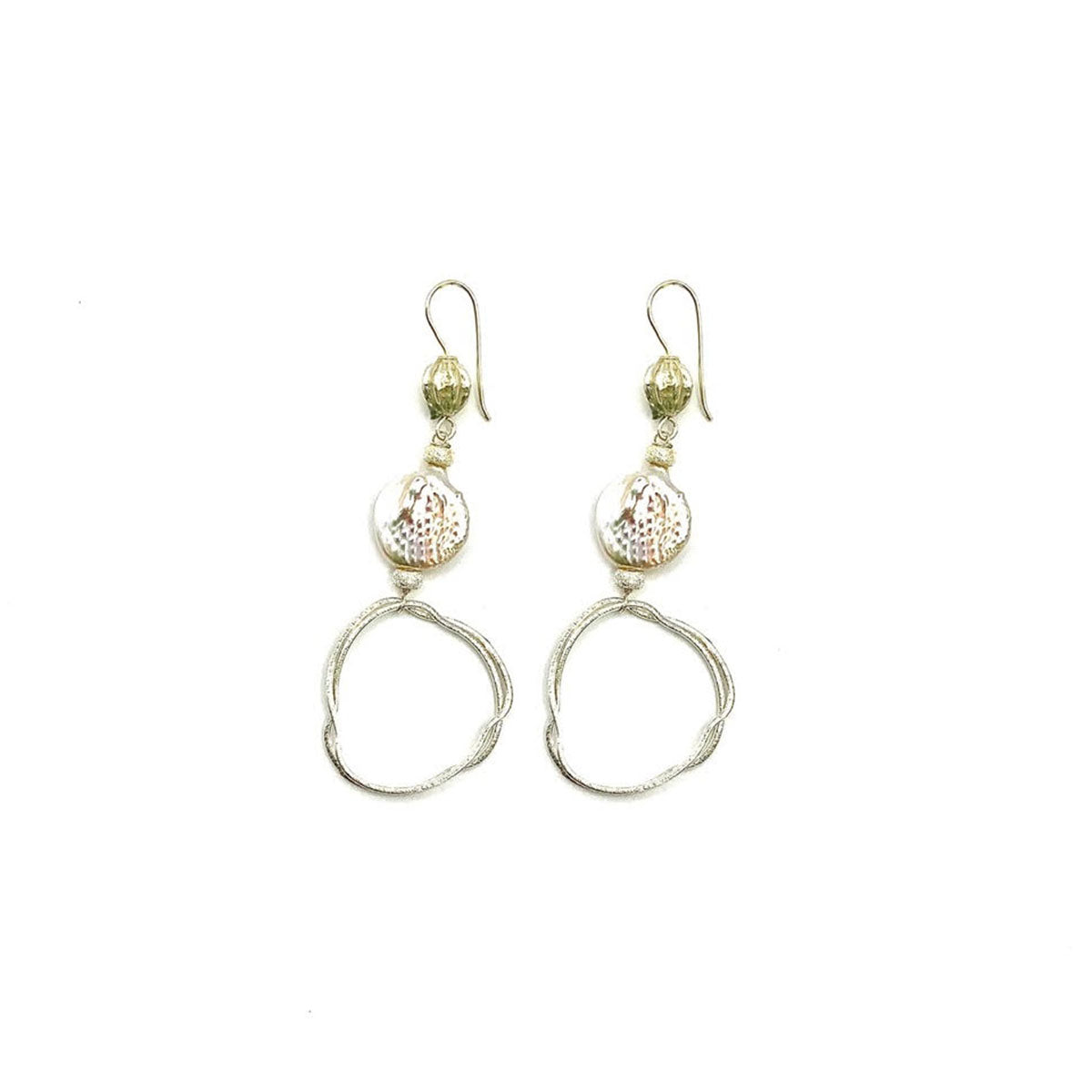 #46 Silver Pearl earrings