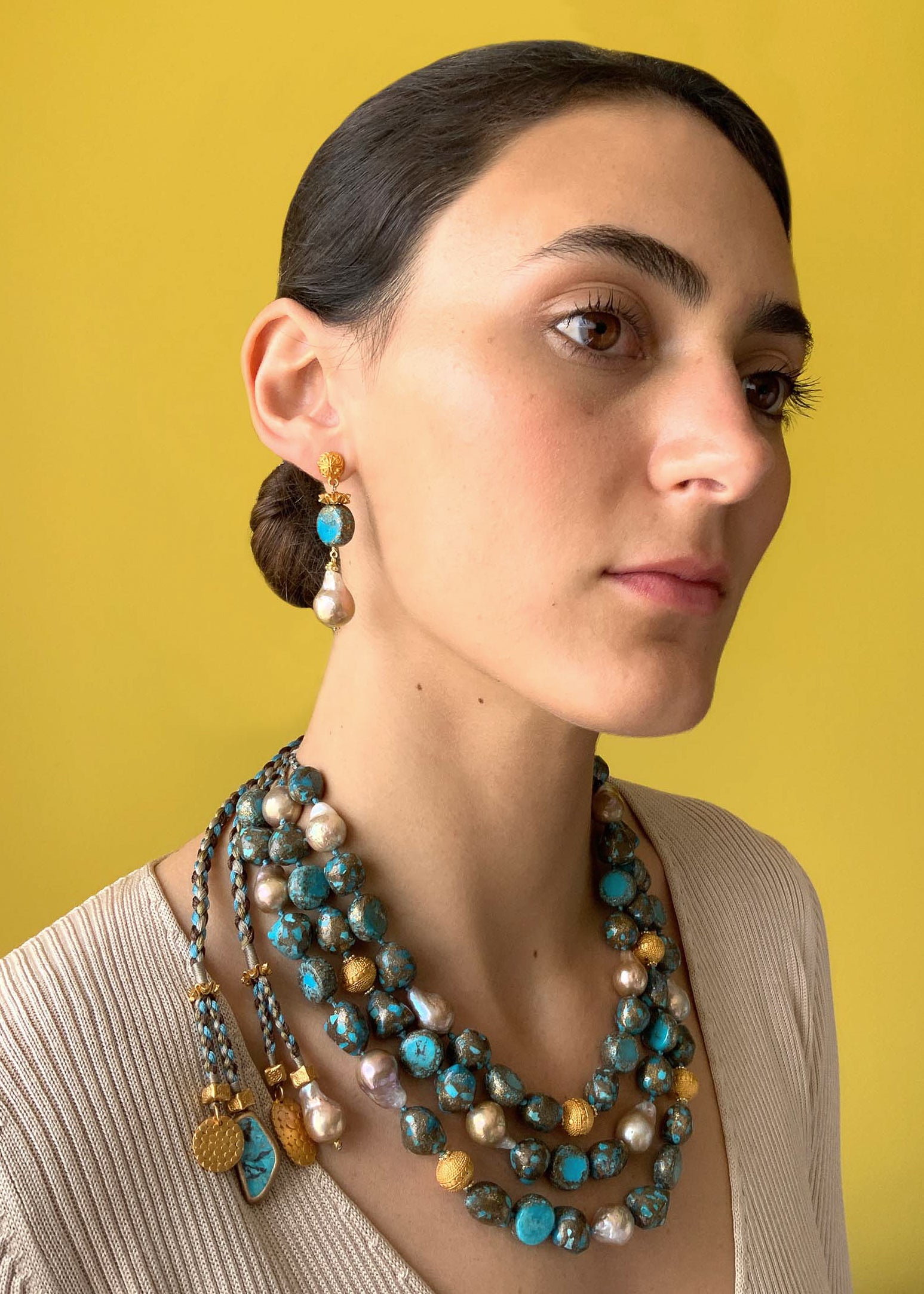 #43 Turquoise necklace & earrings set
