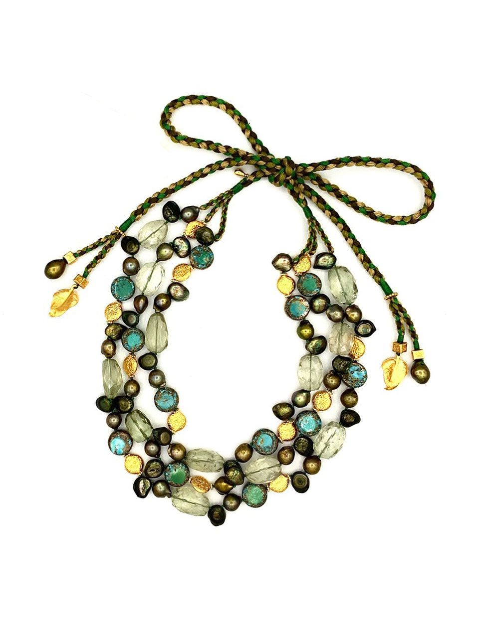 #9 Green Amethyst & Turquoise necklace